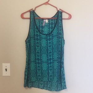 Blue & Teal Patterned Tank